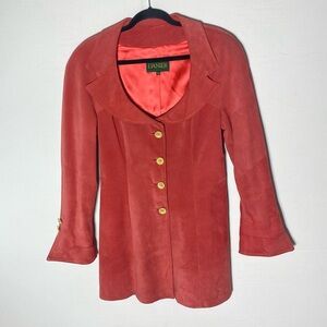 Vintage Danier Coral Suede Leather Blazer Jacket M